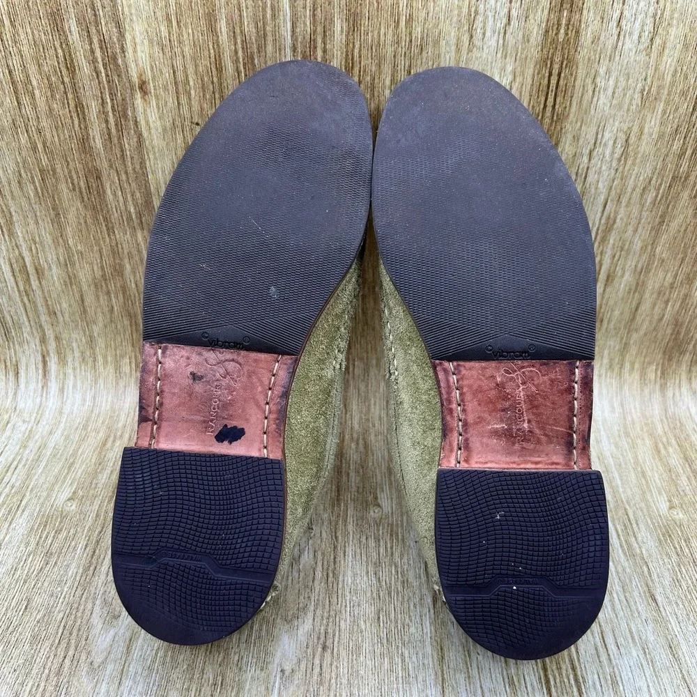 Rancourt & Co Bit Loafers Men's Size 9 D Olive Green Suede Handsewn Made in USA